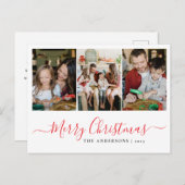 Elegant Minimal Weihnachten | Moderne Familie 3 Fo (Vorne/Hinten)