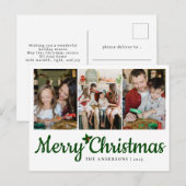 Elegant Minimal Weihnachten | Moderne Familie 3 Fo (Vorne/Hinten)