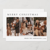 Elegant Minimal Weihnachten | Moderne Familie 3 Fo (Vorne/Hinten)