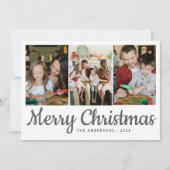 Elegant Minimal Weihnachten | Moderne Familie 3 Fo (Vorderseite)