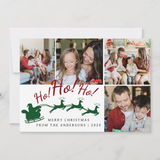 Elegant Minimal Weihnachten | Moderne Familie 4 Fo (Vorderseite)