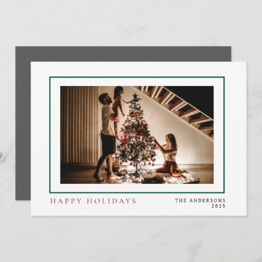 Elegant Minimal Weihnachten | Modernes Familienpor (Vorne/Hinten)