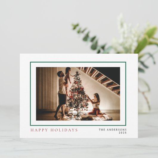 Elegant Minimal Weihnachten | Modernes Familienpor (Stehend Vorderseite)