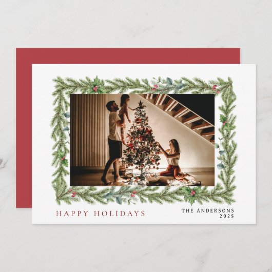 Elegant Minimal Weihnachten | Modernes Familienpor (Vorne/Hinten)