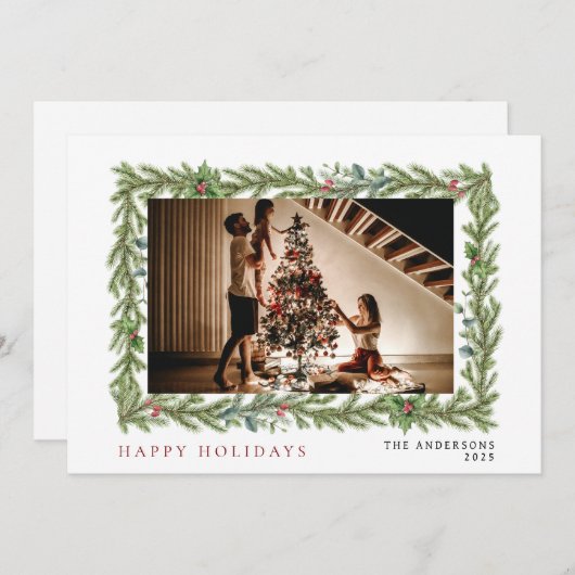 Elegant Minimal Weihnachten | Modernes Familienpor (Vorne/Hinten)