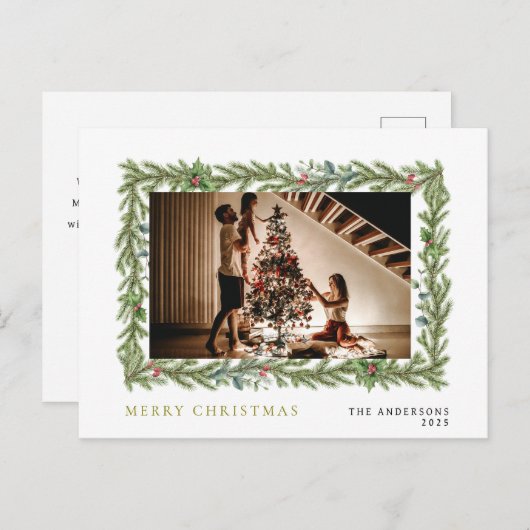 Elegant Minimal Weihnachten | Modernes Familienpor (Vorne/Hinten)