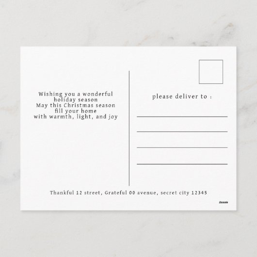 Elegant Minimal Weihnachten | Modernes Familienpor (Rückseite)