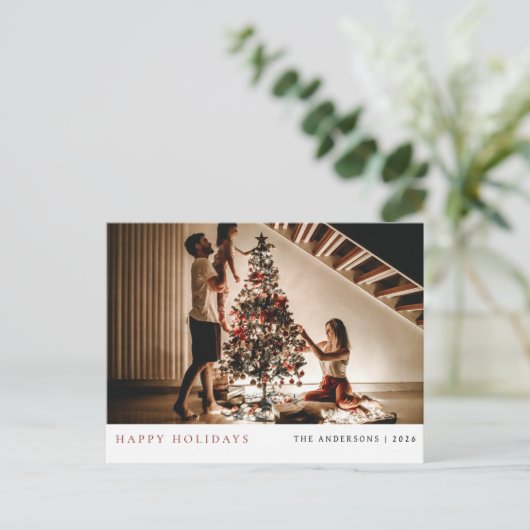 Elegant Minimal Weihnachten | Modernes Familienpor (Stehend Vorderseite)