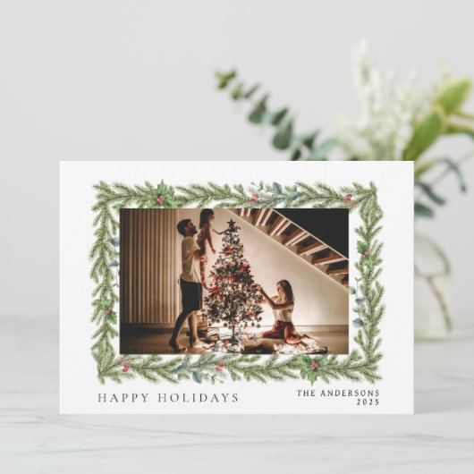 Elegant Minimal Weihnachten | Modernes Familienpor (Stehend Vorderseite)