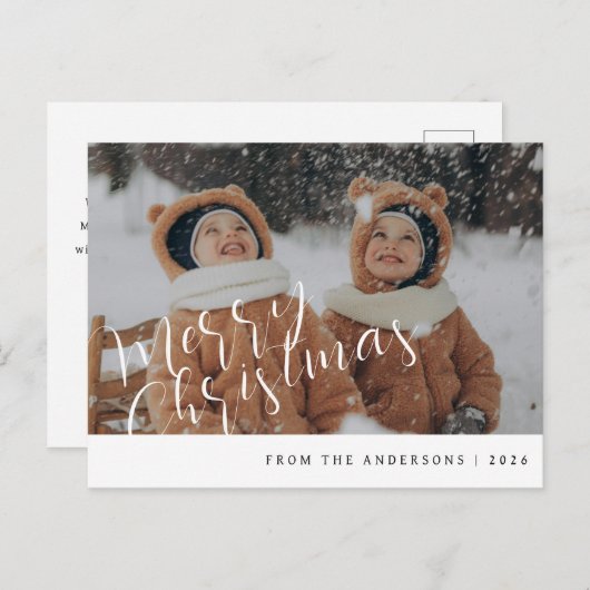 Elegant Minimal Weihnachten | Modernes Familienpor (Vorne/Hinten)