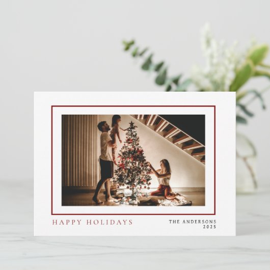 Elegant Minimal Weihnachten | Modernes Familienpor (Stehend Vorderseite)