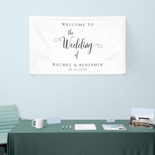 Elegant Minimal Welcome Wedding Extravagant Script Banner (Messeveranstaltung)