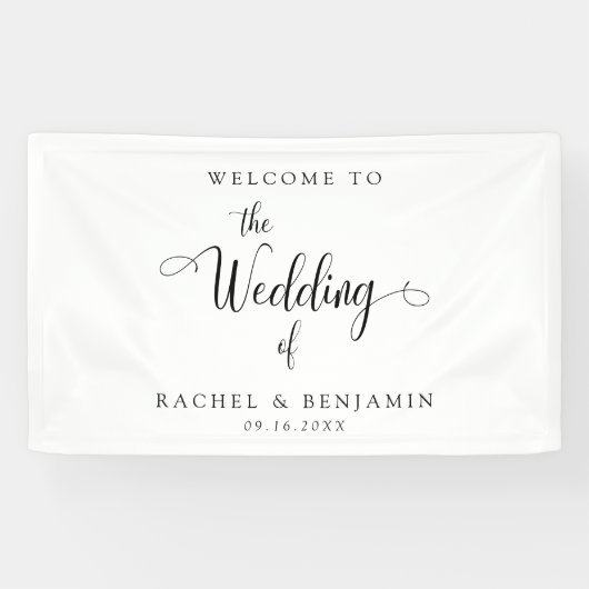 Elegant Minimal Welcome Wedding Extravagant Script Banner (Horizontal)