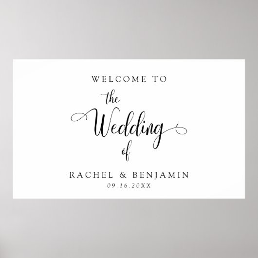 Elegant Minimal Welcome Wedding Extravagant Script Poster (Vorne)