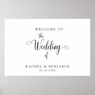 Elegant Minimal Welcome Wedding Extravagant Script Poster