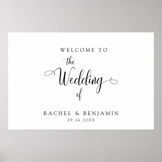 Elegant Minimal Welcome Wedding Extravagant Script Poster (Vorne)