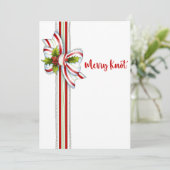 Elegant Minimal White Green Ribbon Weihnachten (Stehend Vorderseite)