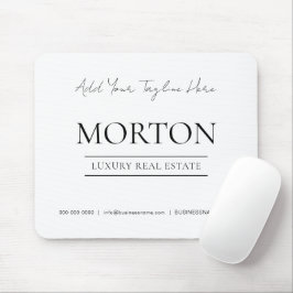 Elegant Minimal White Luxury Real Estate Mousepad