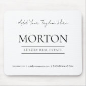 Elegant Minimal White Luxury Real Estate Mousepad (Vorne)