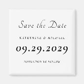 Elegant Minimal White Wedding Save The Date Magnet (Vorne)