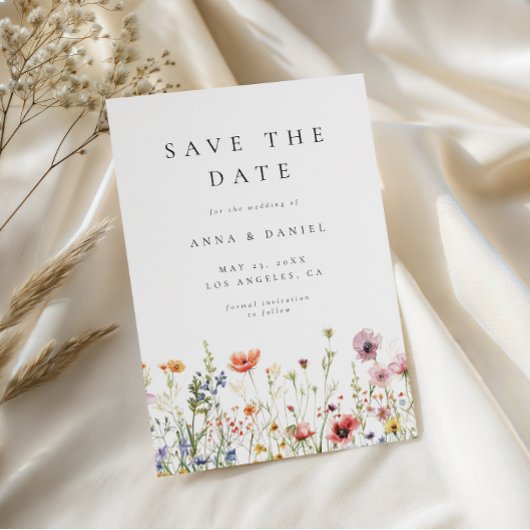 Elegant Minimal Wildflower Wedding Save The Date