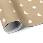 Elegant minimale Weihnachtsbaumen auf Kraft Papier Geschenkpapier (Rolleneckpunkt)
