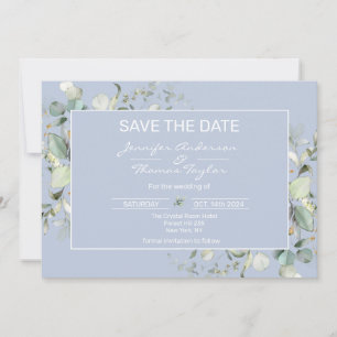 Elegant, Minimalismus, grüne Blätter Save the Date