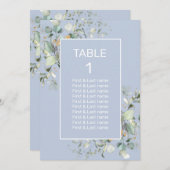Elegant, Minimalismus, grüne Blätter Tischnummer (Vorne/Hinten)