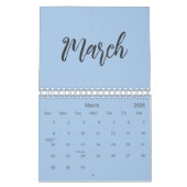 Elegant Minimalist 2026 Calendar – Dusty Blue  Kalender (Mär 2026)