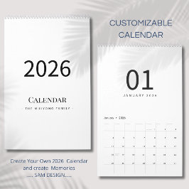 Elegant Minimalist 2026 Calendar Kalender