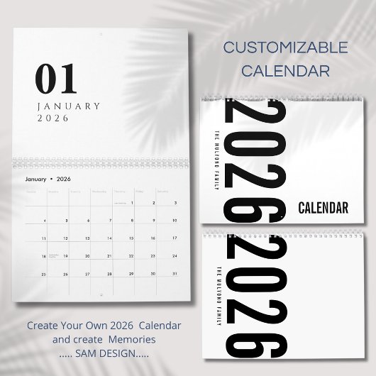 Elegant Minimalist 2026 Calendar Kalender