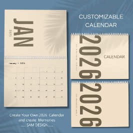 Elegant Minimalist 2026 Calendar Kalender