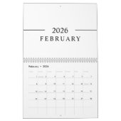 Elegant Minimalist 2026 Calendar Kalender (Feb 2026)
