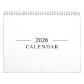 Elegant Minimalist 2026 Calendar Kalender (Titelbild)