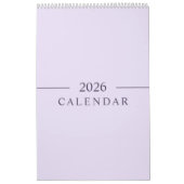 Elegant Minimalist 2026 Calendar Kalender (Titelbild)