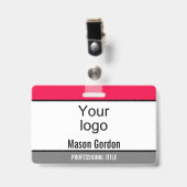 Elegant, minimalist badge ausweis (Vorderseite mit Clip)