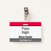 Elegant, minimalist badge ausweis (Vorderseite mit Klammer)