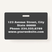 Elegant, minimalist badge ausweis (Rückseite)