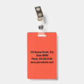 Elegant, minimalist badge ausweis (Rückseite mit Clip)