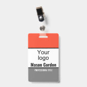 Elegant, minimalist badge ausweis (Vorderseite mit Clip)