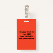 Elegant, minimalist badge ausweis (Rückseite mit Klammer)