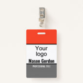 Elegant, minimalist badge ausweis (Vorderseite mit Klammer)