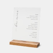 Elegant Minimalist Bar Menu Acrylschild (Winkel)