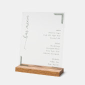 Elegant Minimalist Bar Menu Sign Acrylschild (Winkel)