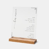 Elegant Minimalist Bar Menu Sign Acrylschild (Winkel)