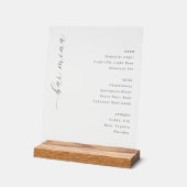 Elegant Minimalist Bar Menu Sign Acrylschild (Winkel)