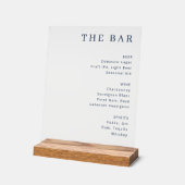 Elegant Minimalist Bar Menu Sign Acrylschild (Winkel)