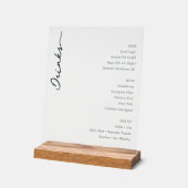 Elegant Minimalist Beverage Menu Acrylschild (Winkel)