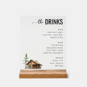 Elegant Minimalist Beverage Menu Acrylschild (Vorderseite)