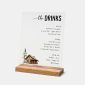 Elegant Minimalist Beverage Menu Acrylschild (Winkel)